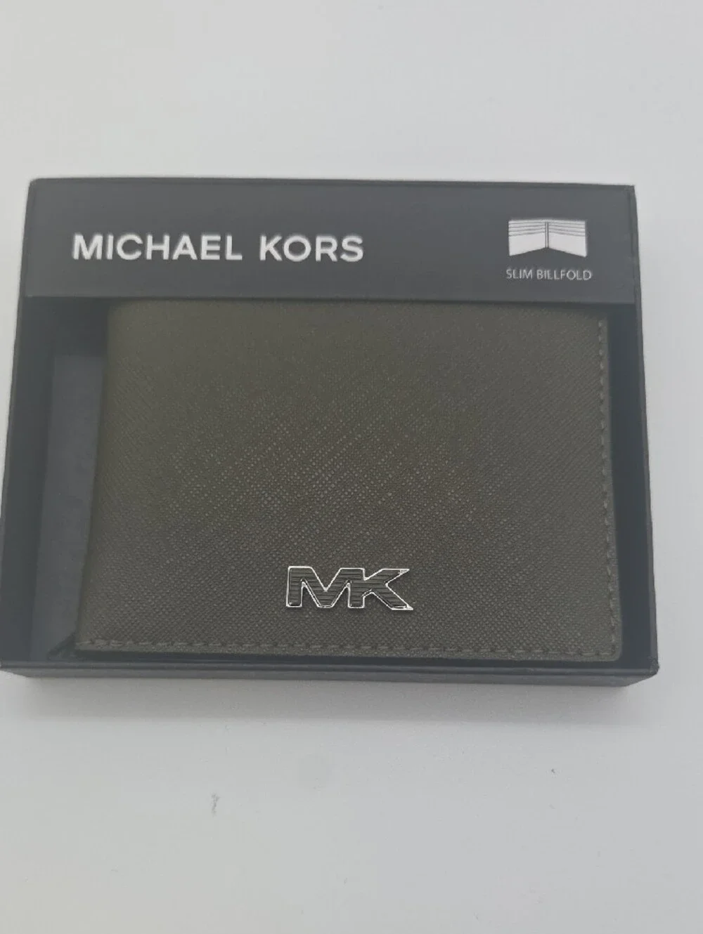 Michael Kors Olive Green Slim Billfold Wallet with MK Emblem